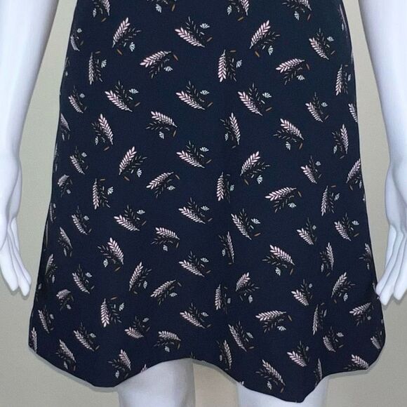 LOFT Feather Graphic Blue Fit and Flair Dress - Picture 3 of 15